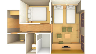 トリプルルーム ベッド (複数台) 禁煙