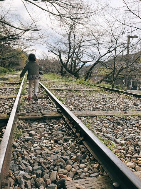 ホテルから徒歩約5分、全長582mの世界最長の傾斜鉄道跡「蹴上インクライン」。春には線路沿いにたくさんの桜が咲く / 1