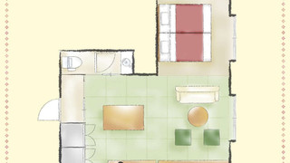 ラグジュアリー ルーム シングルベッド 2 台