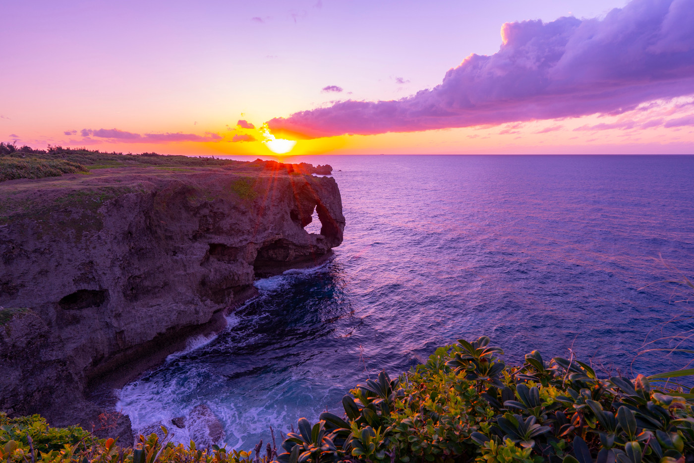 万座毛 沖縄県観光スポット 日本