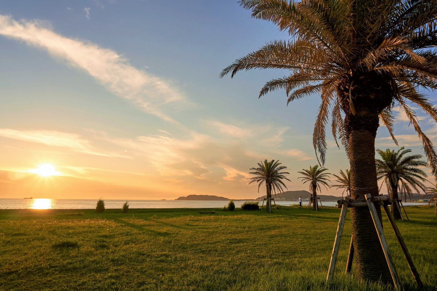 千葉県　館山 北条海岸の夕日
