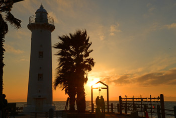 lighthouse and sunset