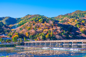 Arashiyama Autumn Leaves and Togetsukyo Bridge