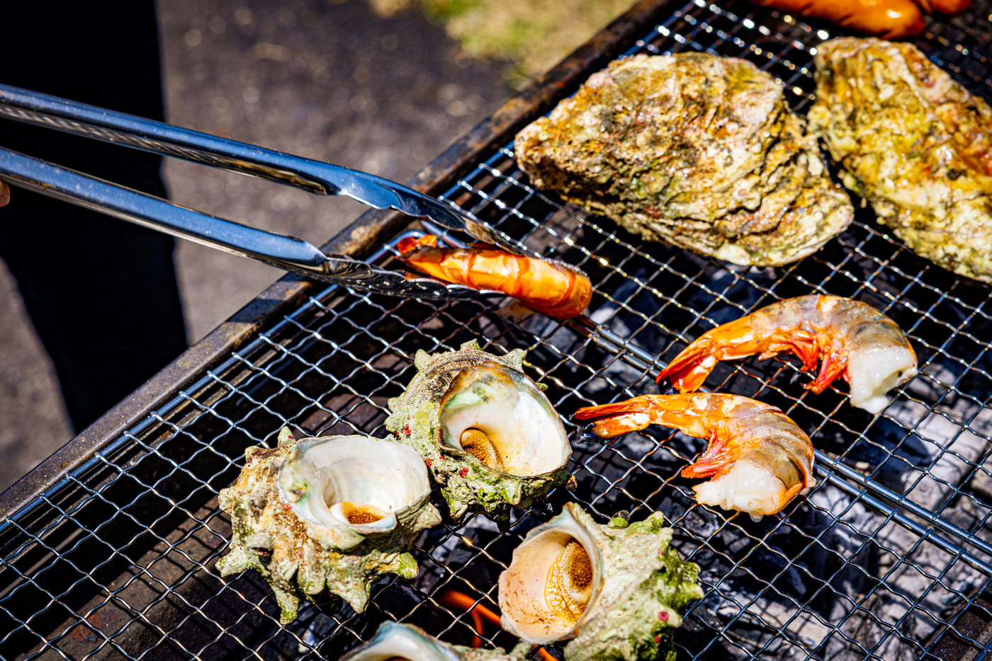 バーベキューで焼く海の幸