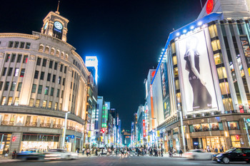 Night view of Ginza, Tokyo