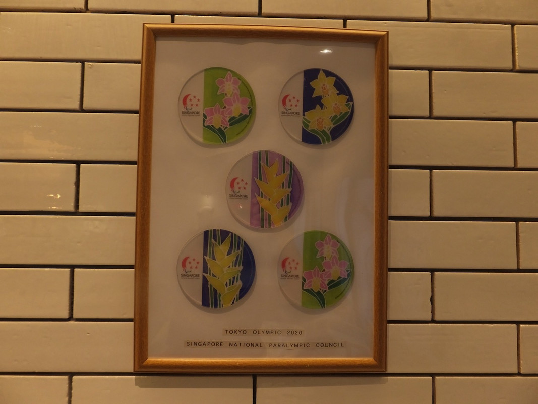 ラウンジの展示。オリンピックのもの。