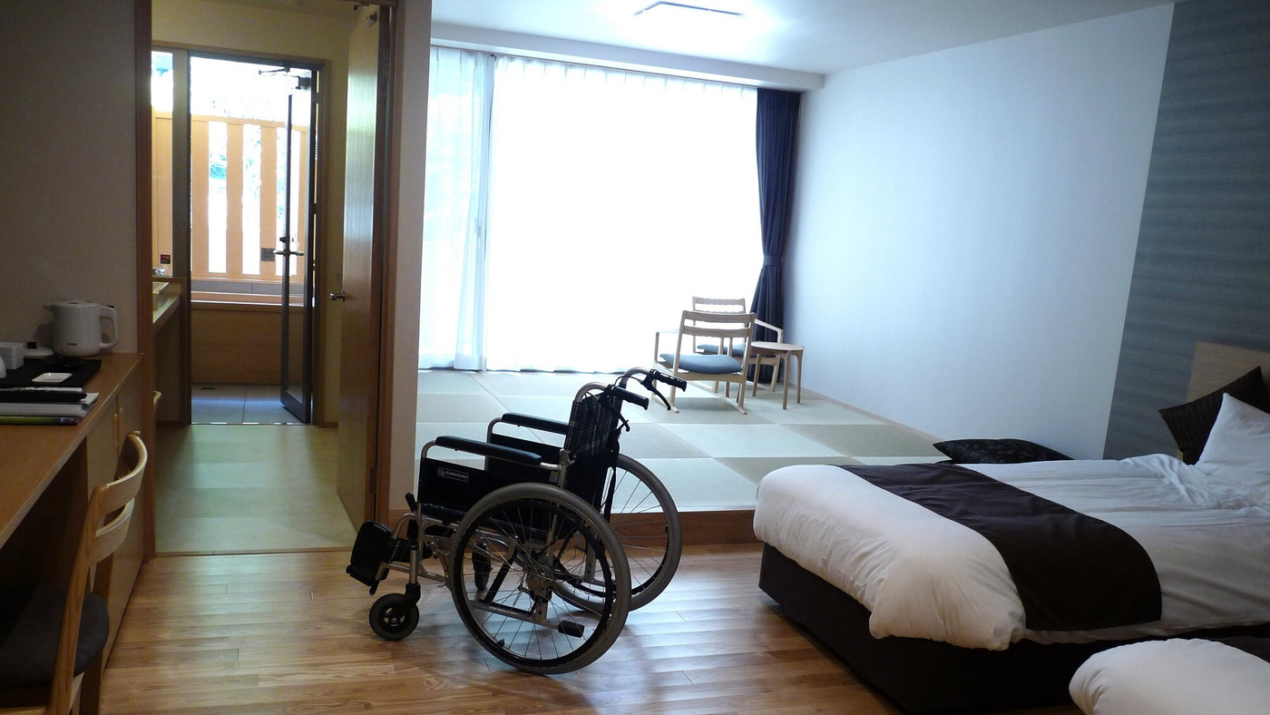 車椅子のまま洗い場に入れる貸切風呂も。バリアフリー設計がうれしい♡3982017