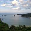 部屋からの風景。外浦湾の夕景