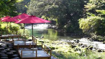 山中温泉 鶴仙渓の川床 / 2