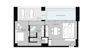 [プライベートプール] エグゼクティブ・スイートルーム２階 / キングベッド
