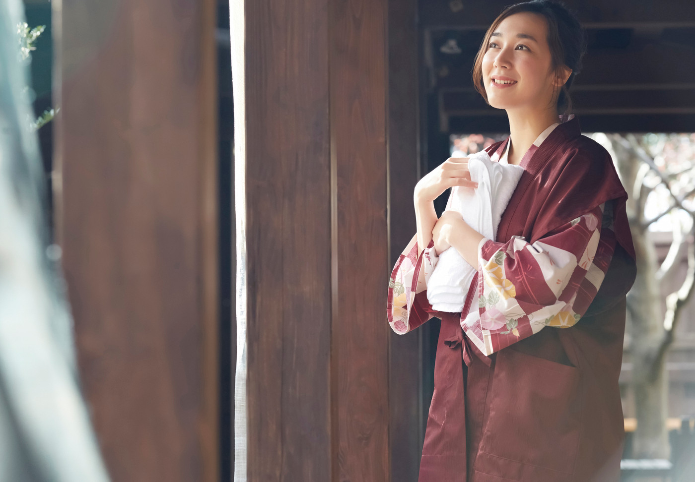 温泉 女性ポートレート