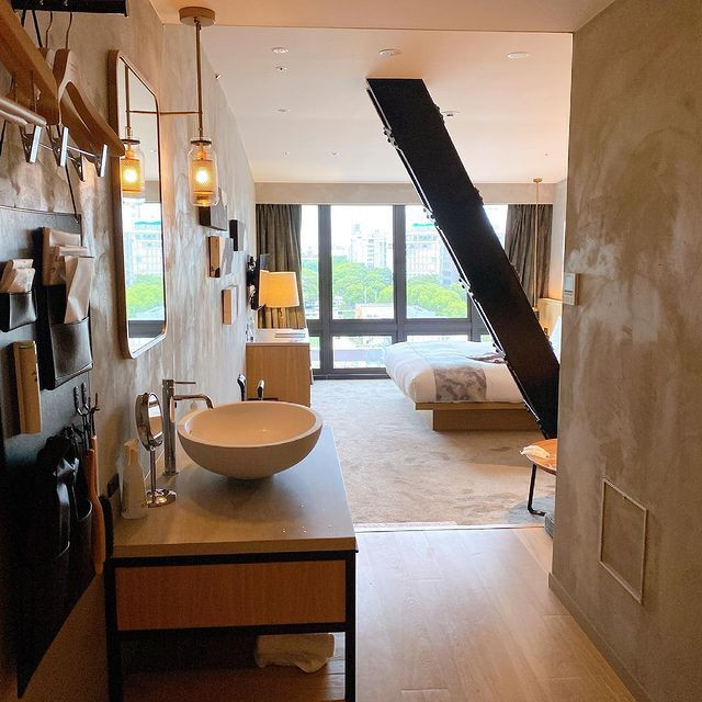 客室内のアートや鉄骨にわくわくしました。