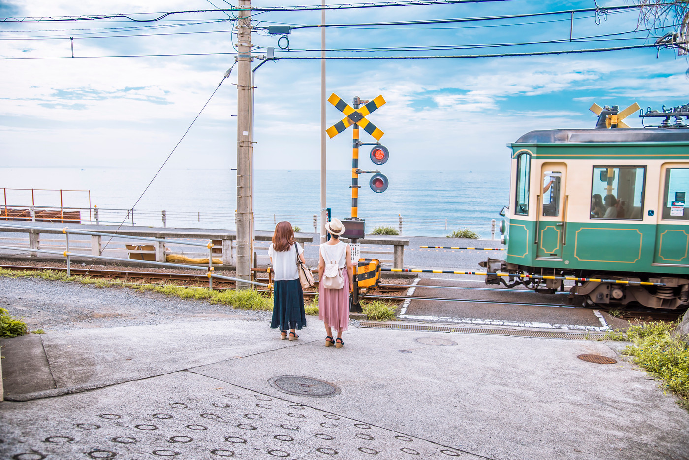 江ノ電　鎌倉高校前駅付近