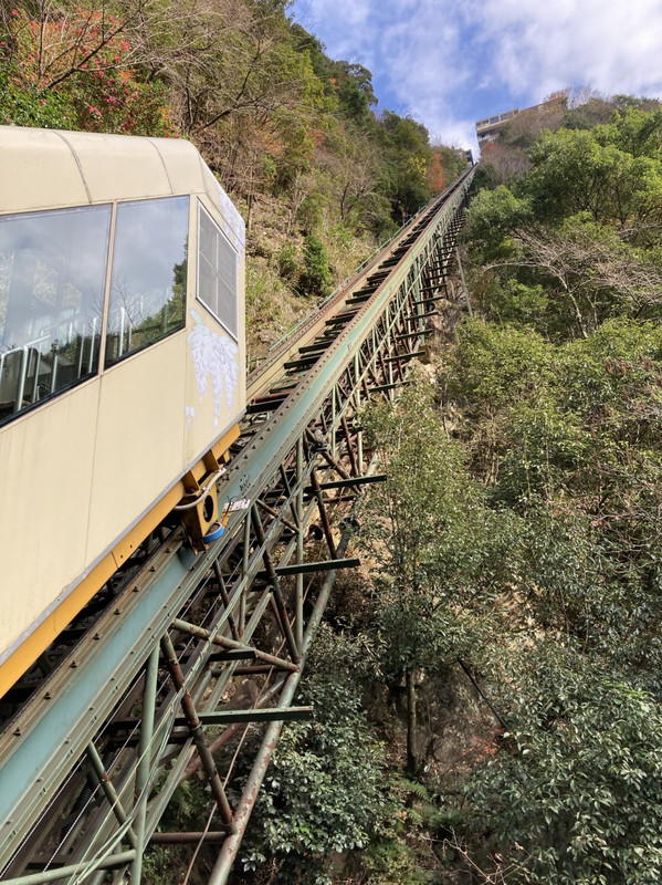 こんなケーブルカーで降りてきます