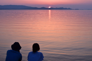 two people in the sunset