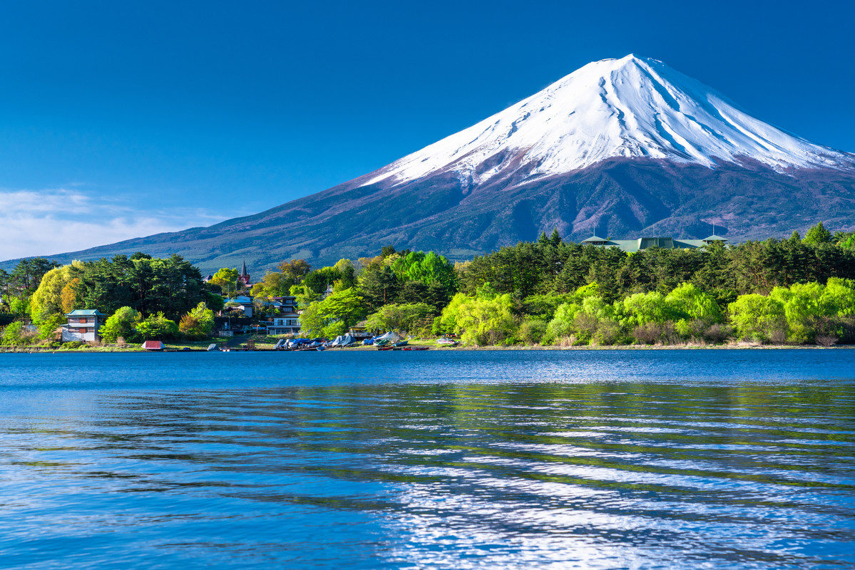 河口湖と富士山