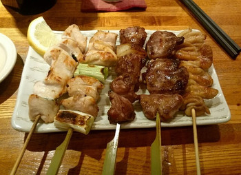「串もん利げん」料理 1216117 串もん5本セット（むね、ねぎま、カシラ、タン、白モツ）650円