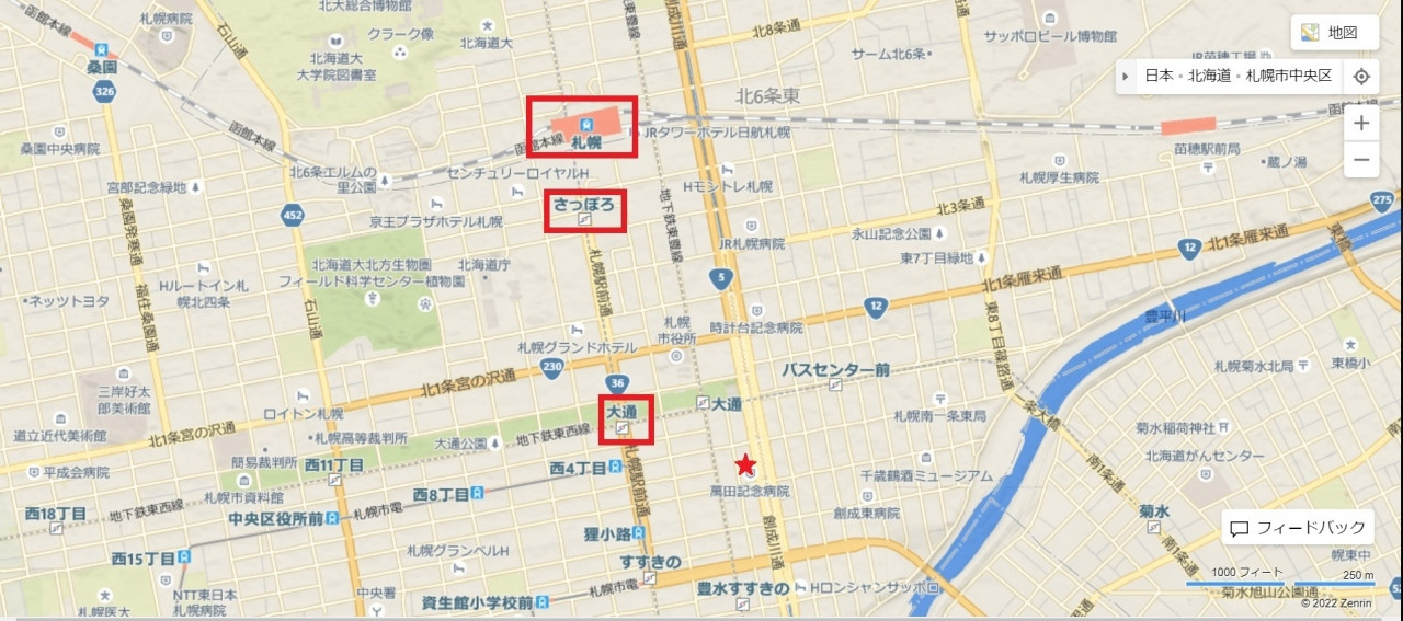 ざっくりした位置関係はこんな感じ。