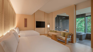 デラックス ルーム シングルベッド 2 台 ガーデンビュー