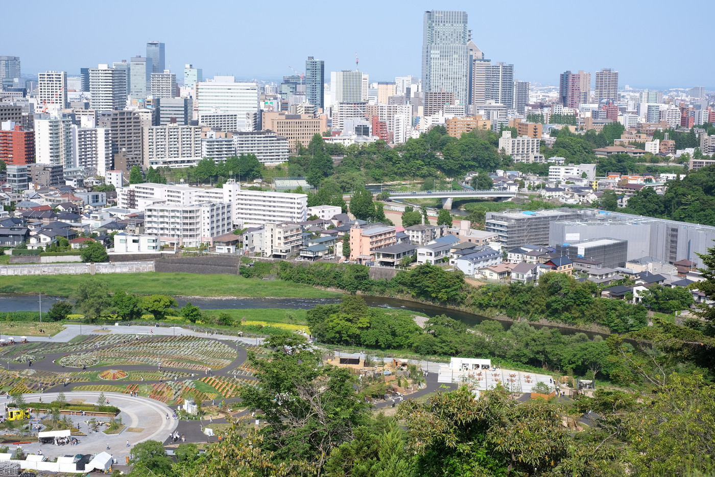 青葉城址から眺めた仙台市の街並