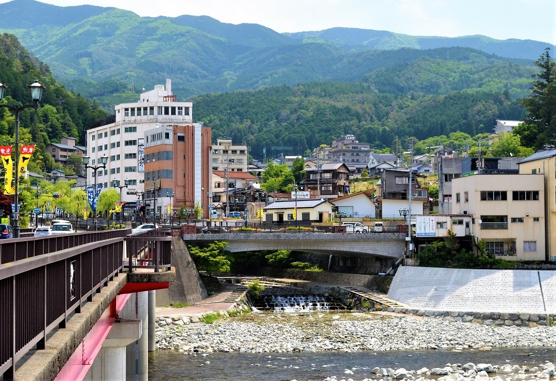 橋を渡れば温泉街