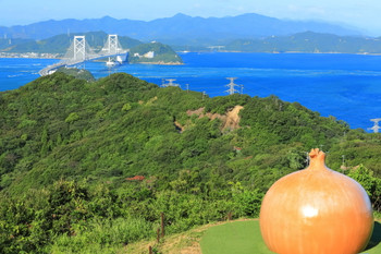 Naruto Strait and Onaruto Bridge as seen from Awaji Island