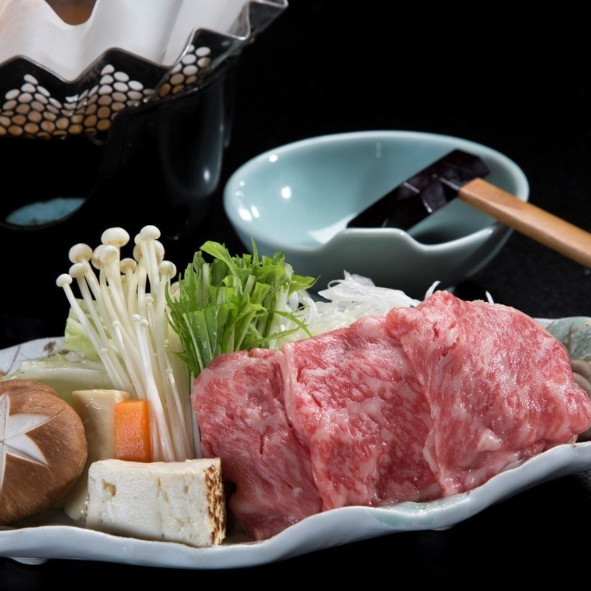 夕食「甲州牛の味しゃぶ」