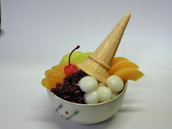 「わかば 富山店」 料理 12310415 ソフトクリーム白玉あんみつ 650円