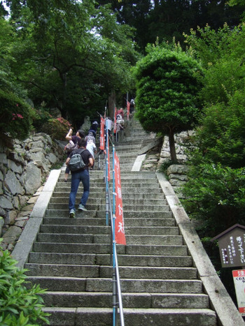まずは宝厳寺へ。長い階段をのぼります950926