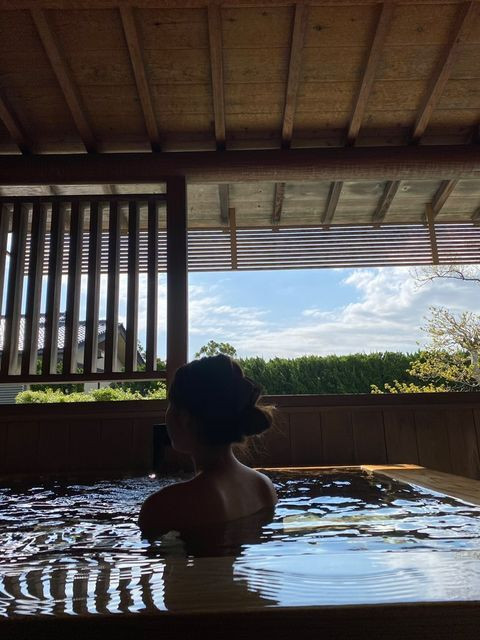 朝風呂をふくめ3回も客室露天風呂に入りました♡