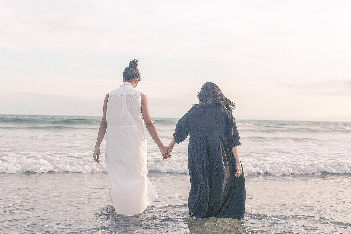 仲良く海に入っていくところを撮りました