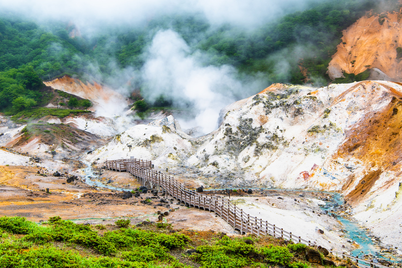 北海道　登別温泉の地獄谷
