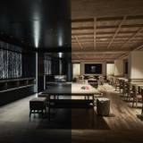 木と黒の世界が楽しめるラウンジ / 1