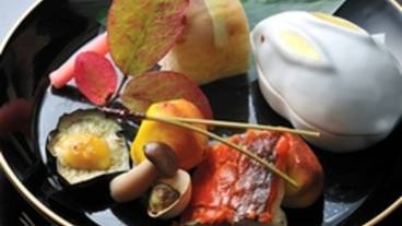 菊之湯会席プラン 秋の一例 前菜 / 4