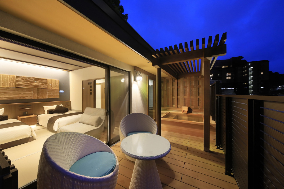 露天風呂付きモダン和室一例