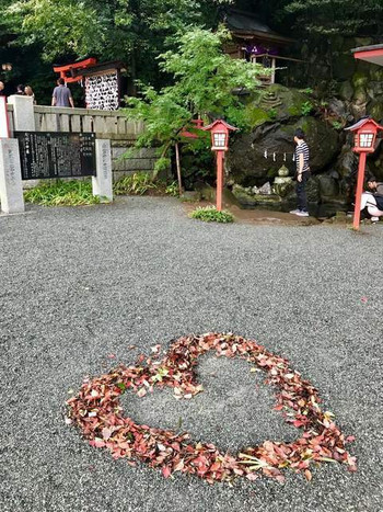 「茶寮 報鼓」 その他 92853750 落ち葉でかたどったハート