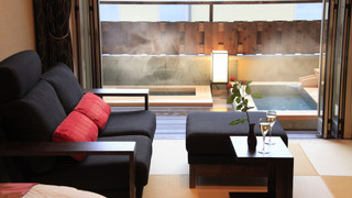 [離れ] Type A/温泉露天風呂+足湯+和洋室 (ツイン) 禁煙(12歳以下は宿泊頂けません)