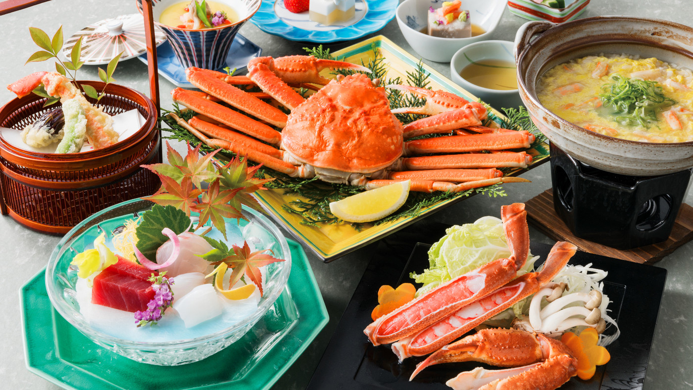 夕食はカニ料理を存分に。朝食はビュッフェを堪能4039089