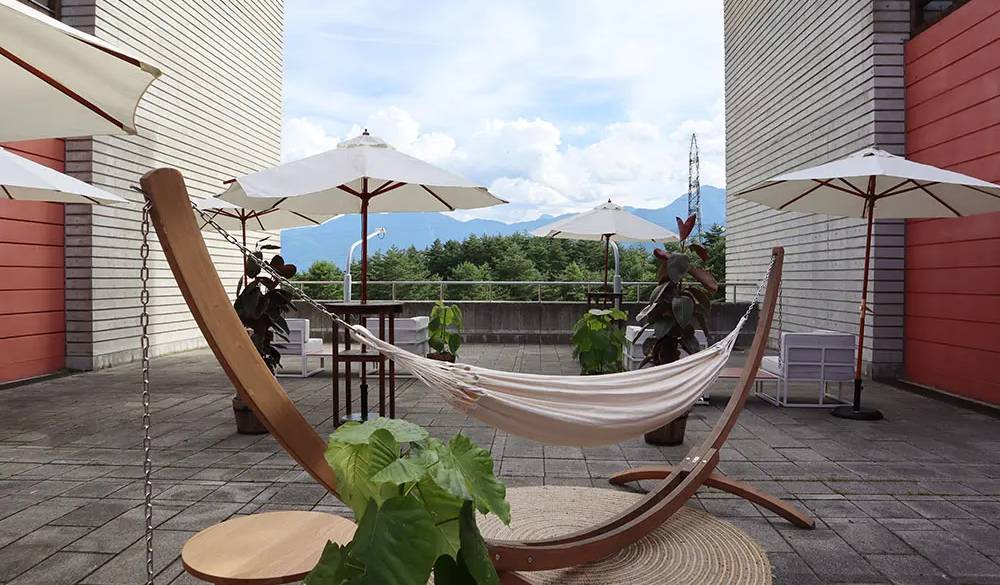 赤羽さんおすすめの撮影スポット「アルプス広場」の一部。時間によって景色の魅力が変わっていくのがとても綺麗で印象的でした。