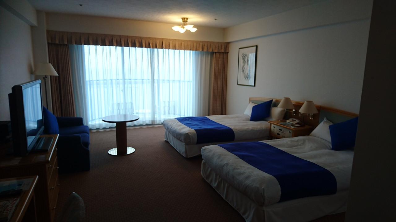 止まった部屋はツインルームでした。