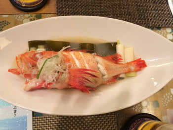 「知床第一ホテル」 料理 36703858 金目の酒蒸し