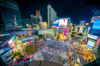 Shibuya Scramble Crossing at night