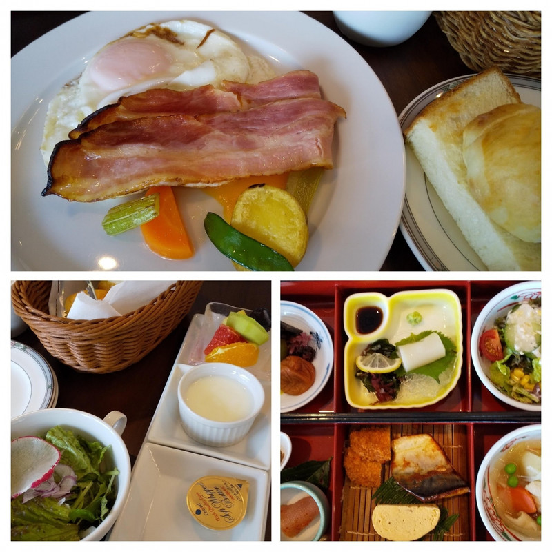 朝食（右下は和食）