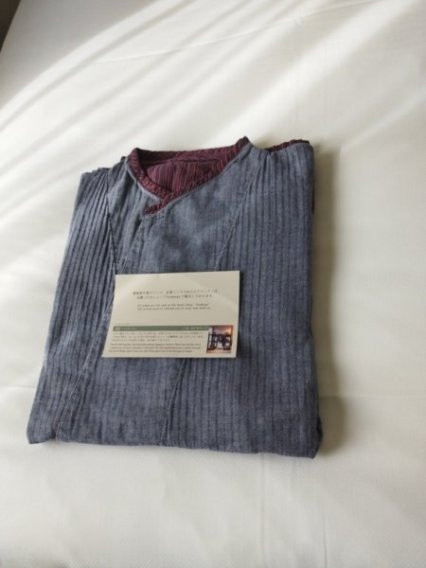 部屋着で大浴場に行けます。