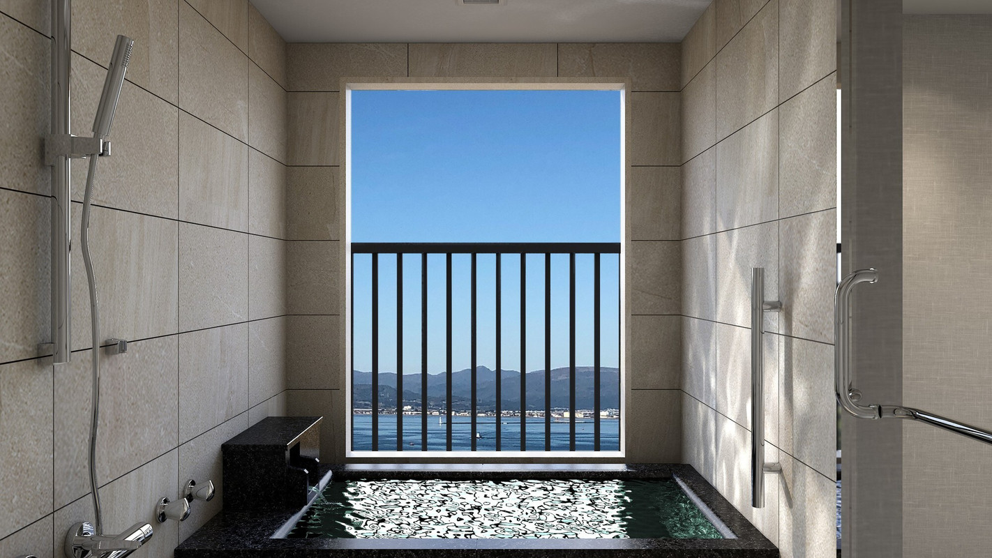 ラグジュアリーツインの半露天風呂