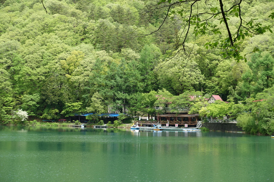 「四尾連湖 水明荘」 その他 85212271 対岸から見た水明荘