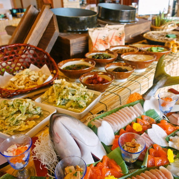 「白馬ハイランドホテル」 料理 73581187 糸魚川から仕入れた食材も中心ではありませんが、ラインに並びます