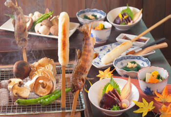 「囲炉裏茶寮　八里」料理 1156239 秋の囲炉裏コース
