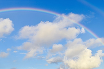 beautiful rainbow and blue sky