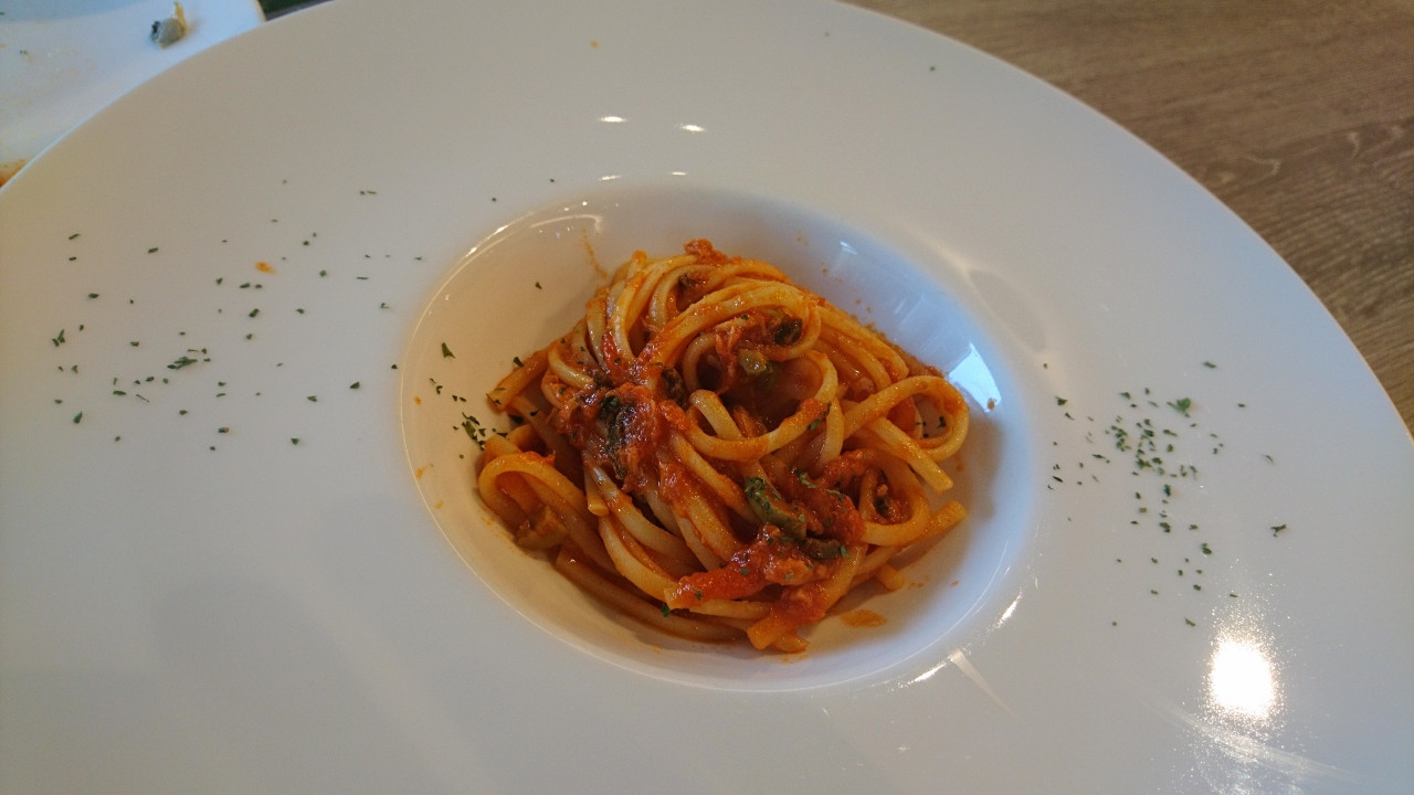 注文式の朝食パスタ